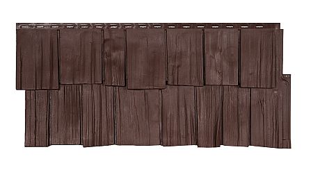 Фасадные панели (цокольный сайдинг) Т-сайдинг коллекция ЭКО-1 ЩЕПА ДУБ - Браун (Коричневый)