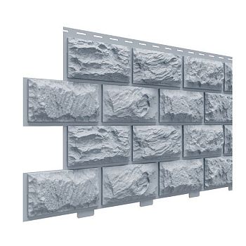 Фасадные панели (цокольный сайдинг) Доломит коллекция Альпийский камень 2-х метровый - Серо-голубой