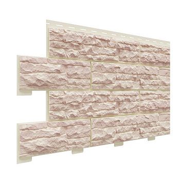 Фасадные панели (цокольный сайдинг) Доломит коллекция Скалистый риф люкс - Жемчуг