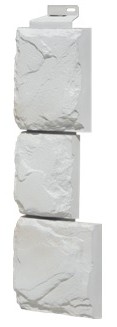 Угол наружный Fineber коллекция Камень крупный Мелованный белый