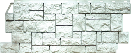 Фасадные панели (цокольный сайдинг) Fineber коллекция камень дикий - Жемчужный
