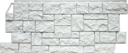 Фасадные панели (цокольный сайдинг) Fineber коллекция камень дикий - Мелованный белый