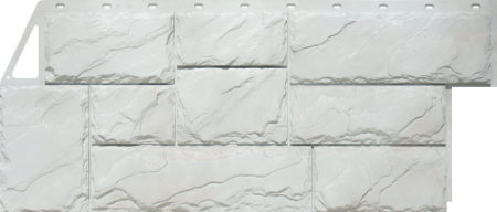 Фасадные панели (цокольный сайдинг) Fineber коллекция Камень Крупный - Мелованный белый