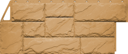 Фасадные панели (цокольный сайдинг) Fineber коллекция Камень Крупный - Песочный
