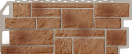 Фасадные панели (цокольный сайдинг) Fineber коллекция камень - Natur Терракотовый