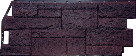 Фасадные панели (цокольный сайдинг) Fineber коллекция Камень Природный - Коричневый