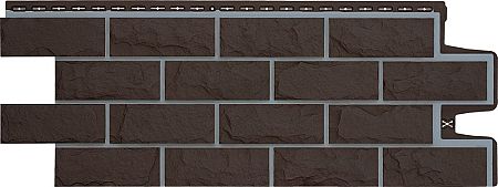 Фасадные панели Grand Line (Гранд Лайн) Коллекция колотый камень Design - Шоколадный со швом  RAL 7006