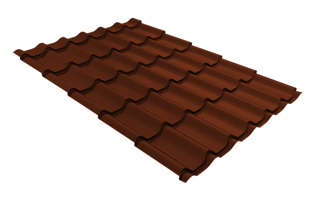 Металлочерепица Grand Line Classic (Классик) 0,45 PE RAL 3009 Оксидно Красный