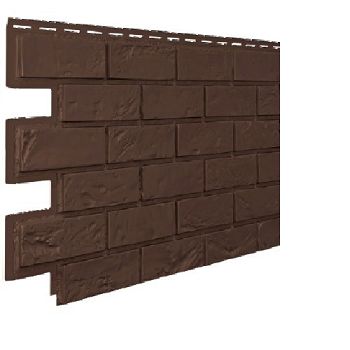 Фасадные панели (Цокольный Сайдинг) Технониколь Оптима Кирпич Темно-коричневый БШ